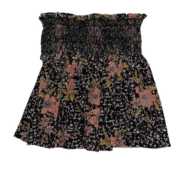 Zadig & Voltaire Silk Smocked Waist Mini Skirt Jesse Print in Noir Sz. Small - Picture 6 of 11